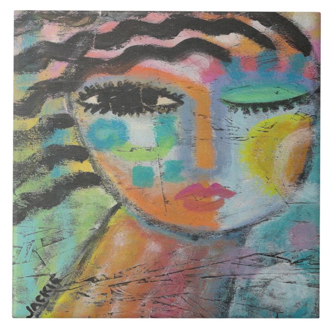 Azulejo Me siento bien abstracto de la pintura acrílica en (Frente)