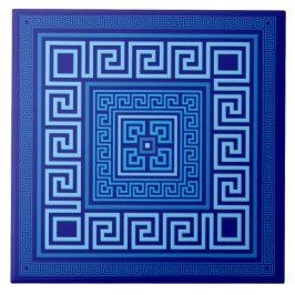 Azulejo Meander griego - Llave griega - tonos azules