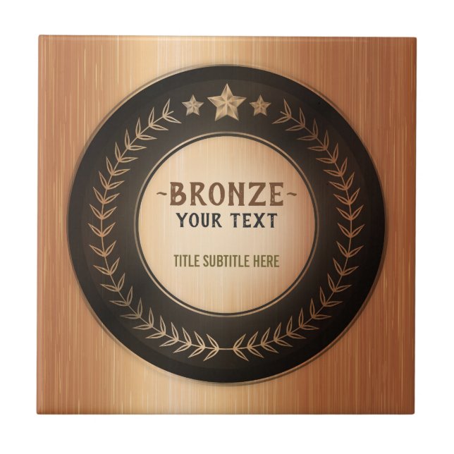 Azulejo MEDALLA DE Bronce Campeón IMPRESIÓN PERSONALIZADA  (Frente)