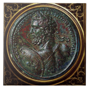 AZULEJO MEDALLÓN DE BRONCE ROMANO ANTIGUO SEPTIMIO SEVERO