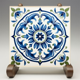 Azulejo Medallón de Italia floral majestuosa siciliano