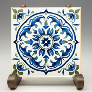Azulejo Medallón de Italia floral majestuosa siciliano