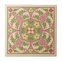 Medallón floral de reactivación gótica mosaico cer