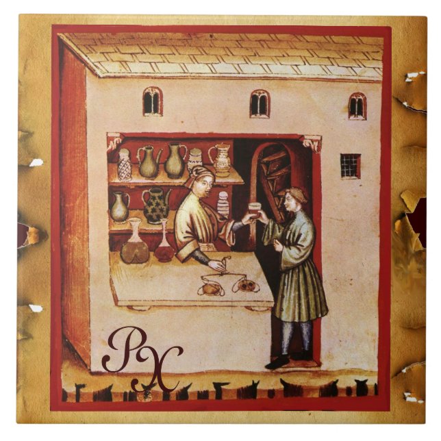 Azulejo Medicamento antiFARMACÉUTICO, farmacia, monograma