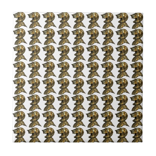 Azulejo Medieval de Helm Gold de Knight (Frente)