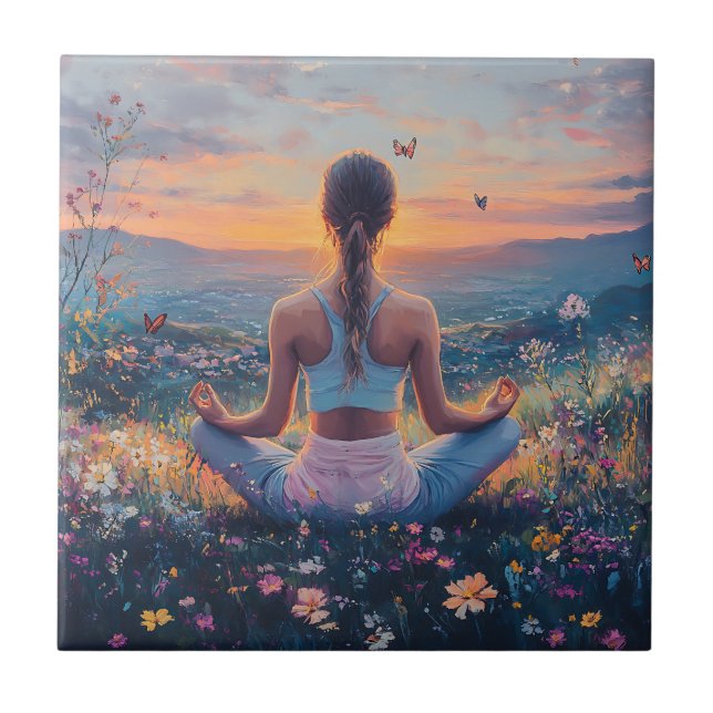 Azulejo Meditación Serena al Amanecer (4) (Frente)