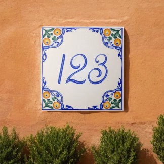 Azulejo Mediterranean House Number – Arancia