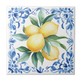 Azulejo Mediterranean Lemon Blue