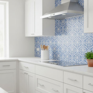 Azulejo Mediterranean Style Tile with Geometric Pattern