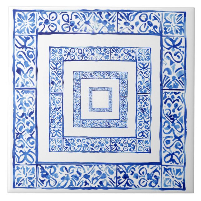 Azulejo Mediterranean Tuscan Rustic Geometric  (Frente)