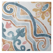 Azulejo Mediterráneo Acuarela