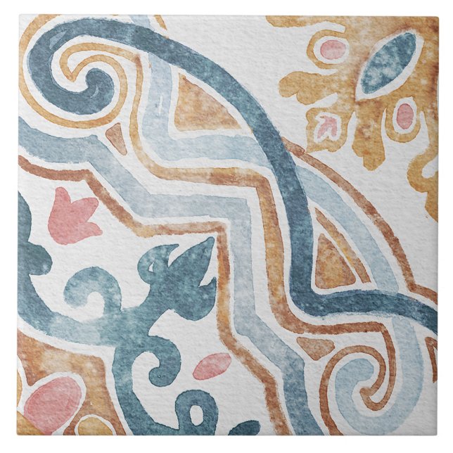 Azulejo Mediterráneo Acuarela (Frente)