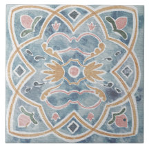Azulejo Mediterráneo Acuarela