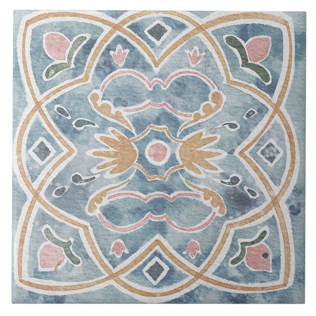 Azulejo Mediterráneo Acuarela (Frente)