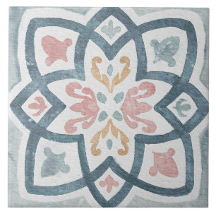 Azulejo Mediterráneo Acuarela