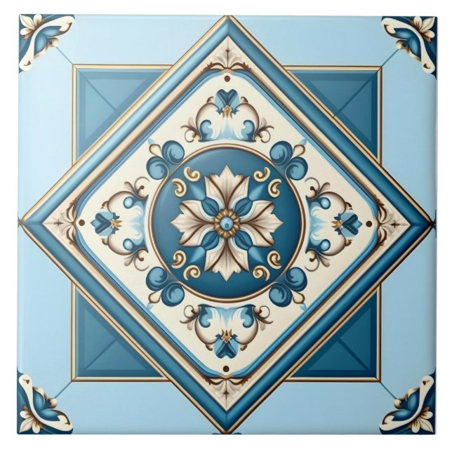 Azulejo Mediterráneo azul (Frente)