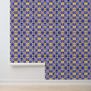 Azulejo Mediterráneo Azul Amarillo para Pared de P