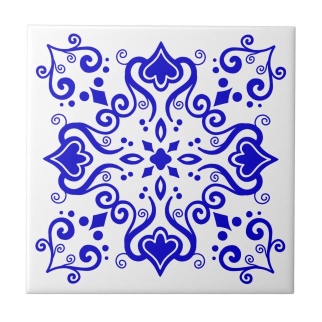 Azulejo Mediterráneo Azul portugués A01 (Frente)