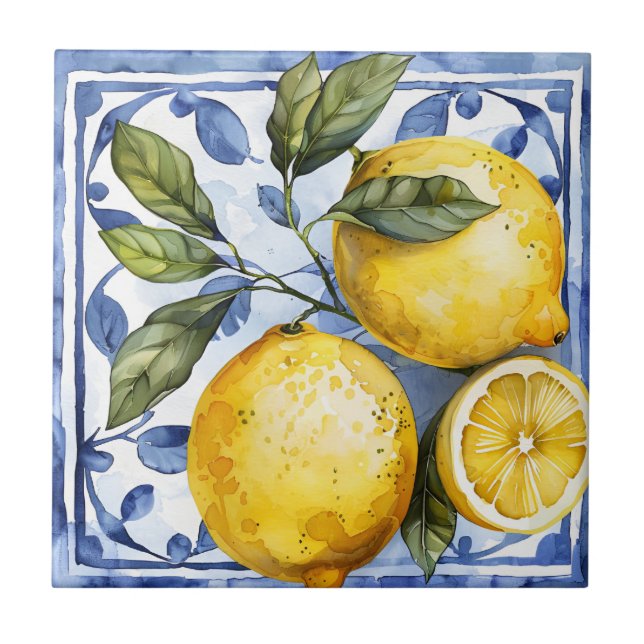 Azulejo Mediterráneo de Limón Portugués  (Frente)