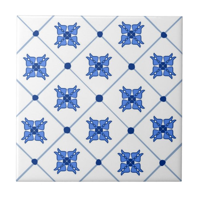 Azulejo Mediterráneo,estilo amalfitano,cuadrados simples   (Frente)