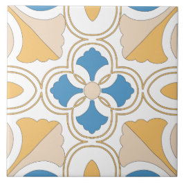 Azulejo Mediterráneo Naranja Azul Rosa Geométrico Andaluz