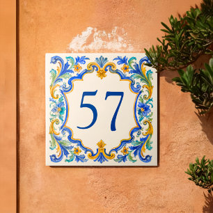 Azulejo Mediterráneo Personalizado para Número de 