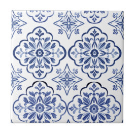 Azulejo Mediterráneo Portugués Azul Decorativo 