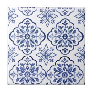 Azulejo Mediterráneo Portugués Azul Decorativo