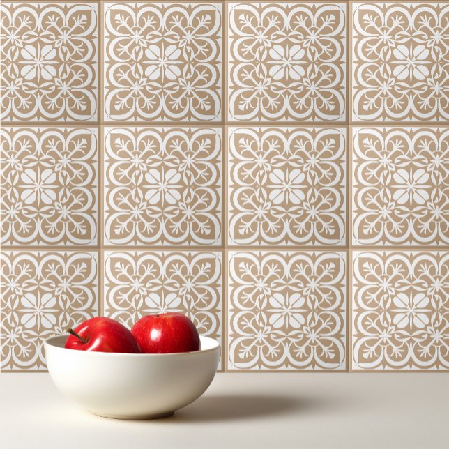 Azulejo Mediterráneo portugués marrón Lattè beige (Subido por el creador)