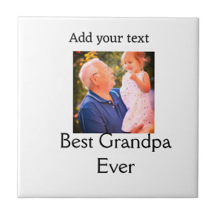 Azulejo Mejor abuelo, abuelo, abuelo... foto de regalo tex