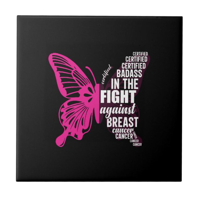 Azulejo Mejor conocimiento del cáncer de mama (Frente)