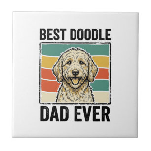 Azulejo Mejor diseño de camiseta de perro vintage para pap