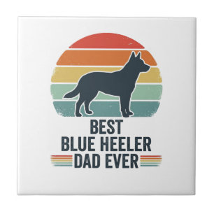Azulejo Mejor diseño de camiseta de perro vintage para pap