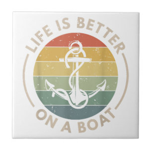 Azulejo Mejor es navegar en barco en barco