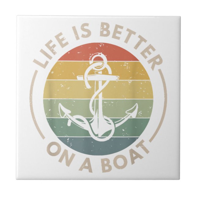 Azulejo Mejor es navegar en barco en barco (Frente)