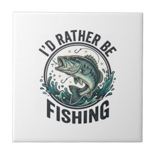 Azulejo Mejor Estaría Pescando Camiseta de Pescador de Lub
