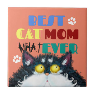Azulejo Mejor Madre De Gato   Gracioso Gato Amantes
