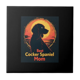 Azulejo Mejor madre de perro mamá - Camiseta vintage de Co