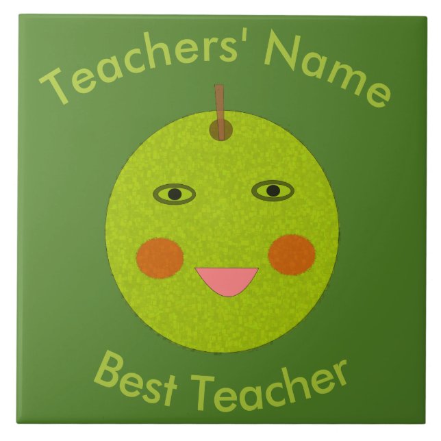 Azulejo Mejor maestro feliz Personalizado Apple Tile (Frente)