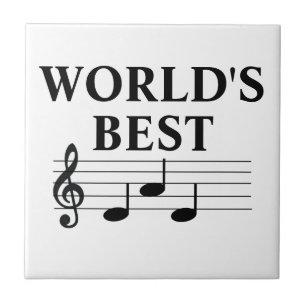 Azulejo Mejor Música de Papá del Mundo Nota Treble Clef