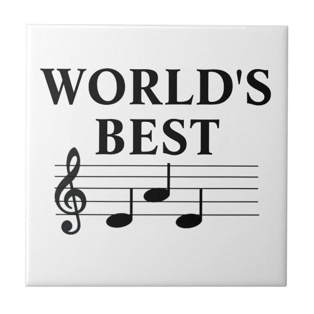 Azulejo Mejor Música de Papá del Mundo Nota Treble Clef (Frente)