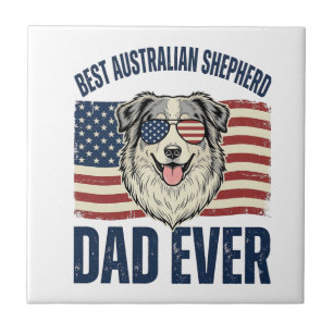 Azulejo Mejor padre pastor australiano patriota