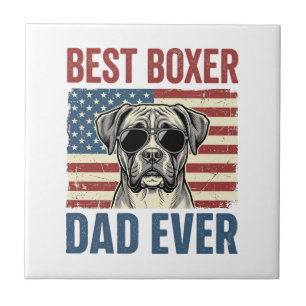 Azulejo Mejor Papá Boxer de Todos los Tiempos Perro Vintag
