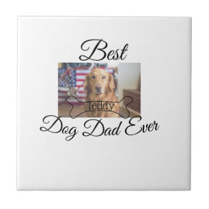 Azulejo Mejor papá de perro de todos los tiempos añadir no