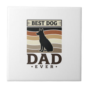 Azulejo Mejor papá de perro vintage diseño de amante de pe