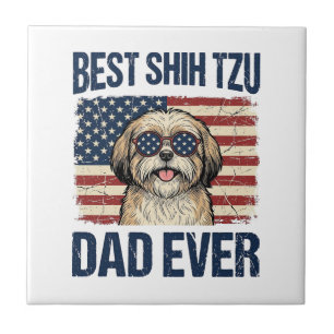 Azulejo Mejor papá de Shih Tzu patriota perenne
