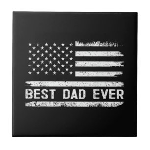 Azulejo Mejor Papá del Mundo con Regalos de la Bandera Est