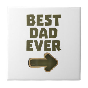 Azulejo Mejor Papá del Mundo Flecha Gráfica Logo