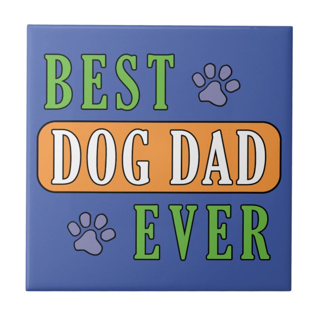 Azulejo Mejor Papá Perro (Frente)