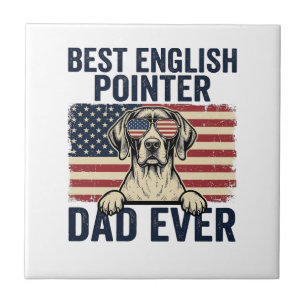 Azulejo Mejor papá Pointer inglés patriota perrito